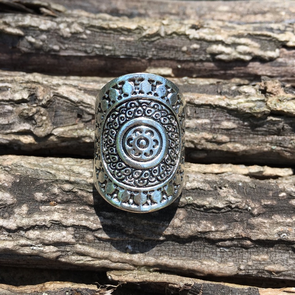 Boho Antiqued Silver Ring